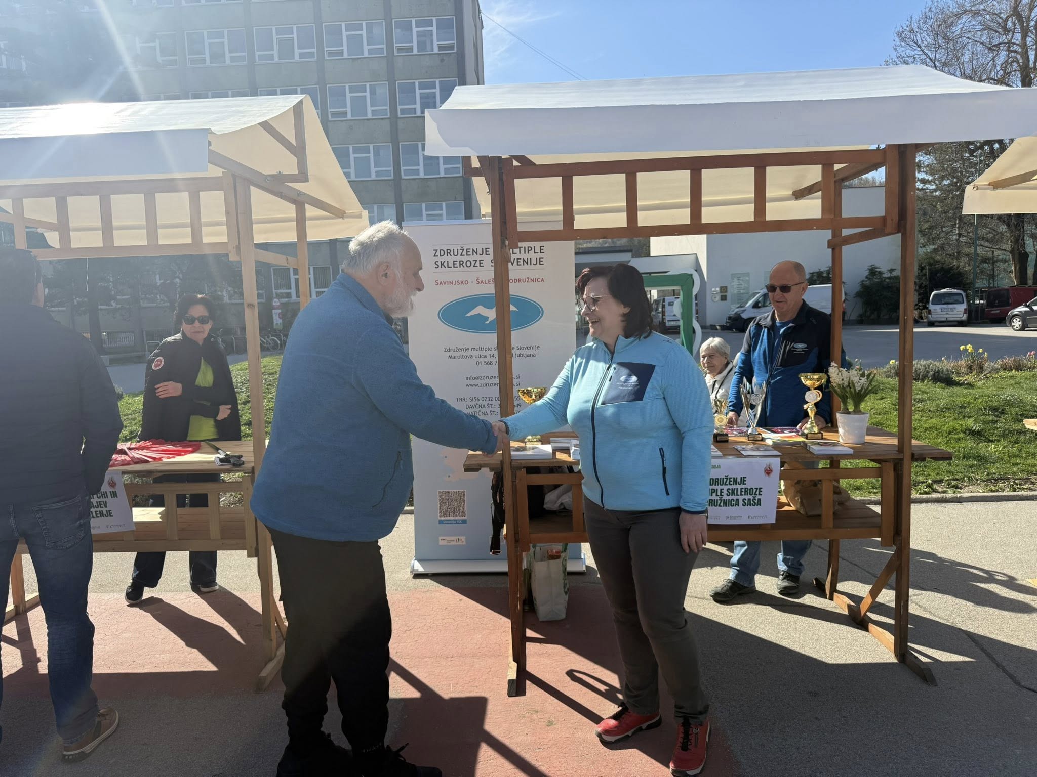 IPAK talking with representative of NGO supporting people with multiple sclerosis