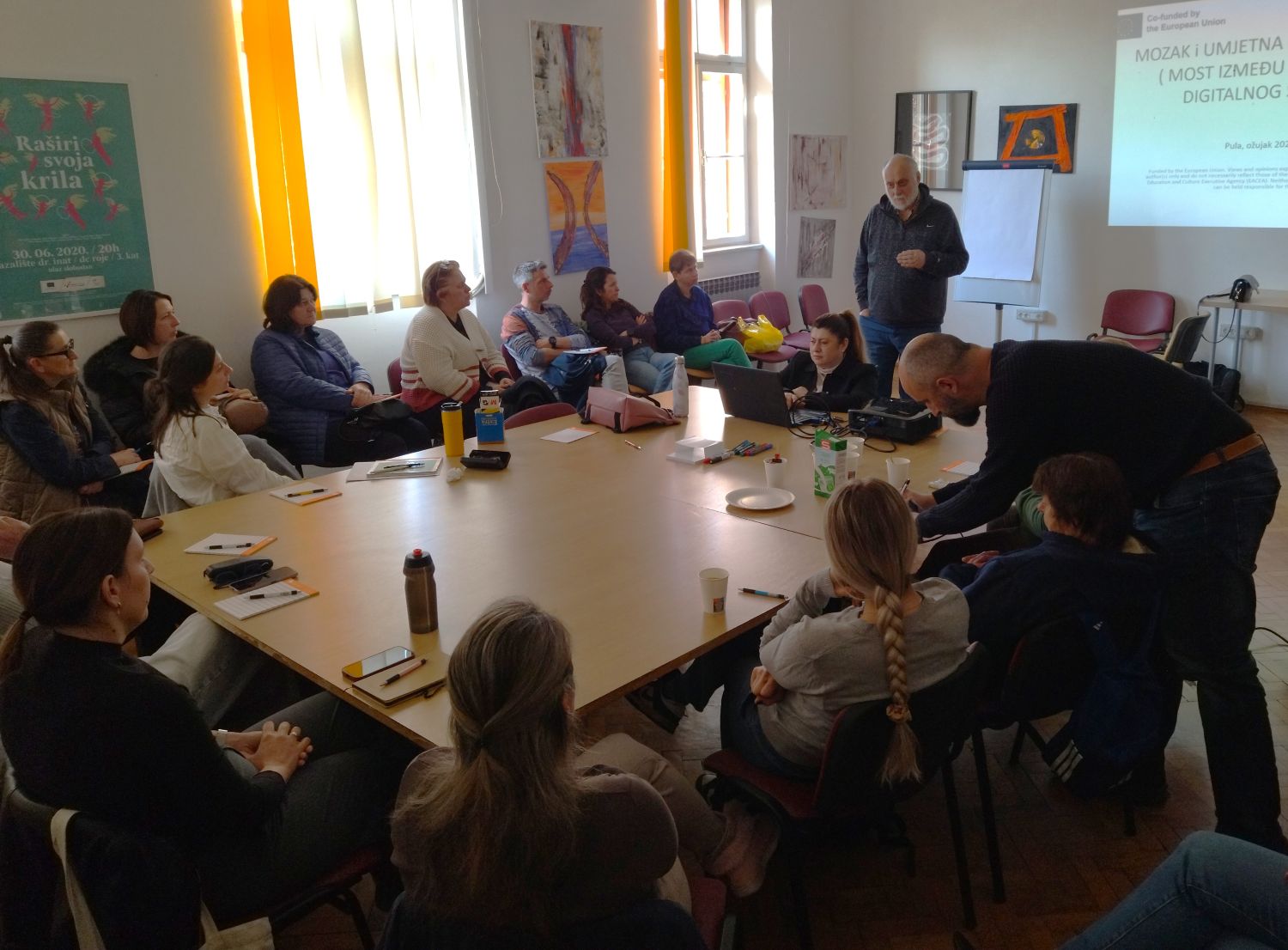 NGO employees during an active discussion about AI application in vocational rehabilitation for people with disabilities